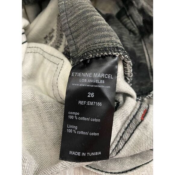 Etienne Marcel Embroidered Distressed Jeans Sz 26 - Picture 6 of 6